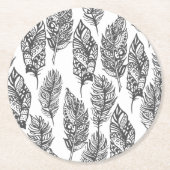 Weiches Feder-Gekritzel Runder Pappuntersetzer (Vorderseite)