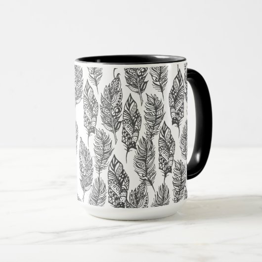 Weiches Feder-Gekritzel Tasse (VorderseiteRechts)