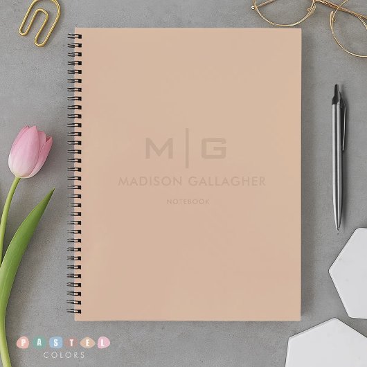 Weiches festes Licht Pastell Pfirsich Beige Rosa Notizblock