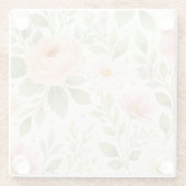 Weiches Florales Aquarellmuster Glasuntersetzer (Rückseite)