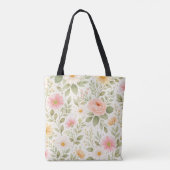 Weiches Florales Aquarellmuster   Tasche (Rückseite)