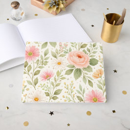 Weiches Florales Wasserfarbenmuster Gästebuch