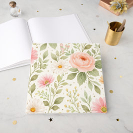 Weiches Florales Wasserfarbenmuster Gästebuch