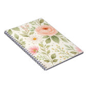 Weiches Florales Wasserfarbenmuster Notizblock (Rechte Seite)