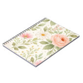 Weiches Florales Wasserfarbenmuster Notizblock (Linke Seite)