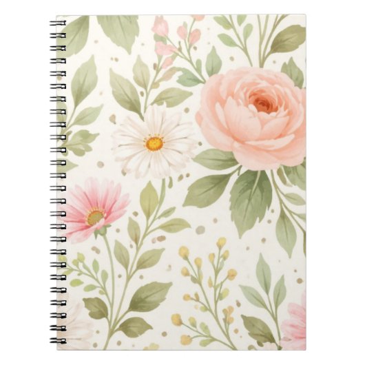 Weiches Florales Wasserfarbenmuster Notizblock (Vorderseite)
