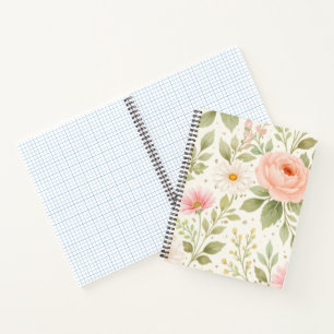 Weiches Florales Wasserfarbenmuster Notizblock