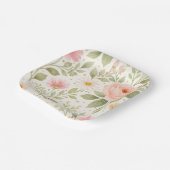 Weiches Florales Wasserfarbmuster Pappteller (Gewinkelt)