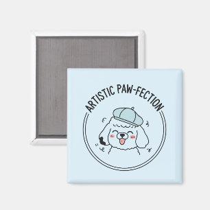 Weiches Fluffiges Pudel-Welpen Glückliches Tier He Magnet