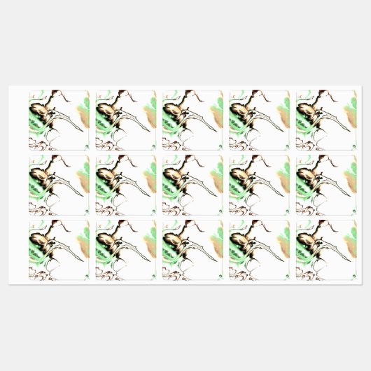 weiches Fraktal 3 Etiketten (Blatt)