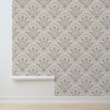 Weiches, gedämpftes Holzkohle- und Beige-Blumen-Ra
