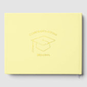 Weiches Gelb Modern Foto Abschlussfeier Gold Gästebuch (Rückseite)