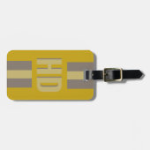 Weiches Gelb & Schwarz gestreift Shadow Monogram R Gepäckanhänger (Vorderseite horizontal)
