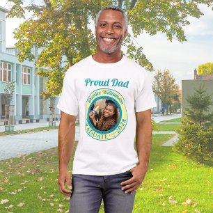 Weiches Gelbes Foto Moderne Abschluss Stolz Papa T-Shirt