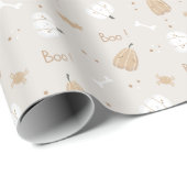 Weiches, gemütliches Halloween-Muster-Wrapping Pap Geschenkpapier (Rolleneckpunkt)