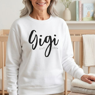 Weiches Gigi EST Jahr Cozy Schrift Design Sweatshirt