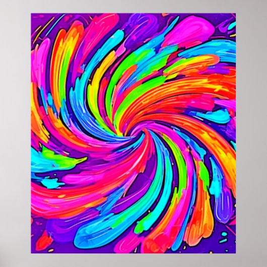 Weiches Glühen: Cartoon-Regenbogen Poster (Vorne)