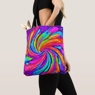 Weiches Glühen: Cartoon-Regenbogen Tasche