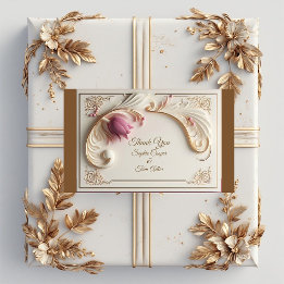 Weiches Gold Barocke Pracht mit Tulpen-Blumen-Schw Rechteckiger Aufkleber