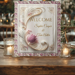 Weiches Gold Barocke Pracht Tulpen Blumen Schwung  Wandteppich