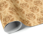 Weiches Gold Damast Blumenmuster Geschenkpapier (Rolleneckpunkt)