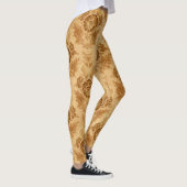 Weiches Gold Damast Blumenmuster Leggings (Rechts)