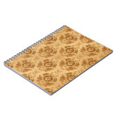 Weiches Gold Damast Blumenmuster Notizblock (Linke Seite)