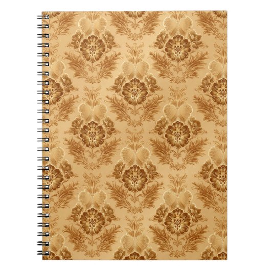 Weiches Gold Damast Blumenmuster Notizblock (Vorderseite)