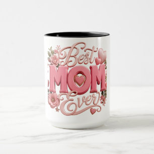 Weiches Gold-Mutter-Zitat 3D-Typografie   Elegante Tasse