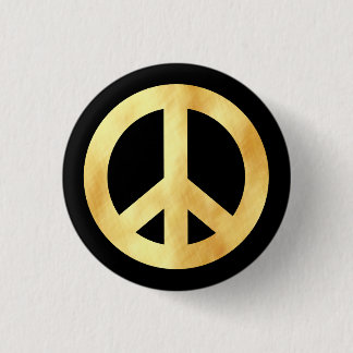 Weiches goldenes Friedenssymbol Button