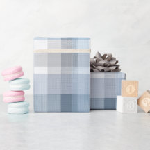 Weiches Grau Blau Ruhiges Nebel-Karo-Muster