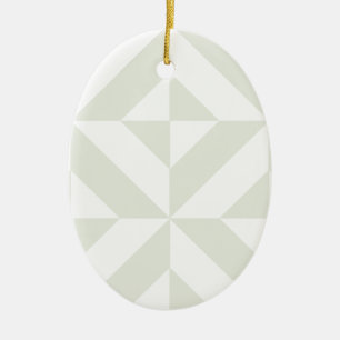 Weiches Grau Geometrische Art Deco Keramik Ornament