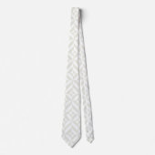 Weiches Grau Geometrische Art Deco Krawatte (Vorderseite)