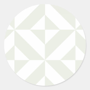 Weiches Grau Geometrische Art Deco Runder Aufkleber