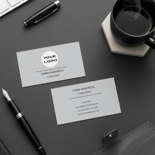 Weiches Grau Modernes Minimal Business Visitenkarte