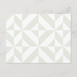 Weiches graues geometrisches Art Deco Postkarte