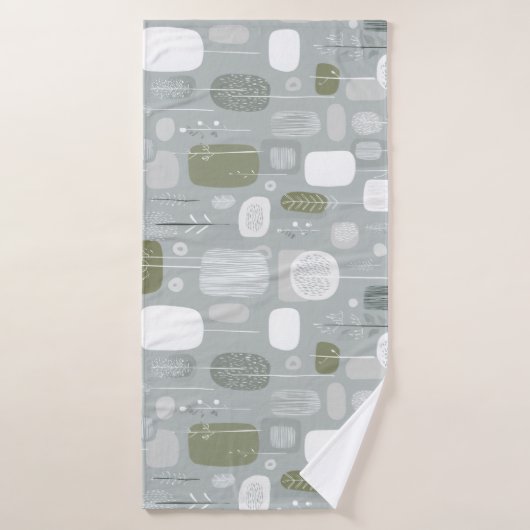 Weiches Graues Salbei Balance Abstrakte Muster Badehandtuch (Badehandtuch)
