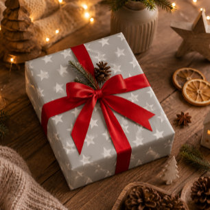 Weiches Graues Sterne Geschenkpapier