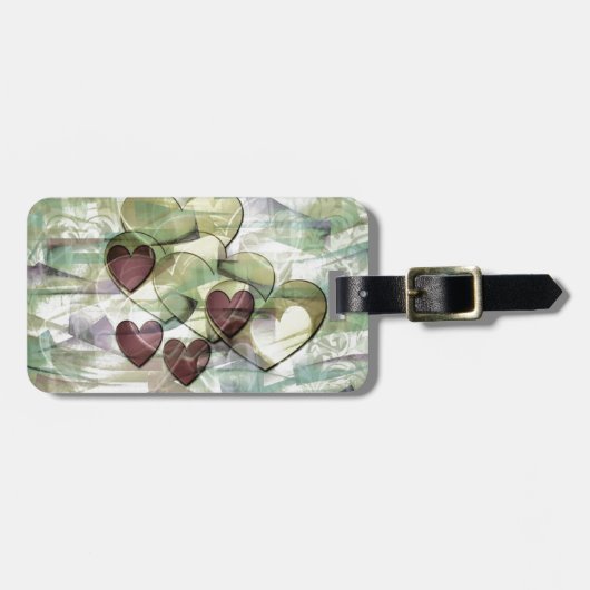 Weiches Grün der Herz-Geschenk-| Gepäckanhänger (Vorderseite horizontal)