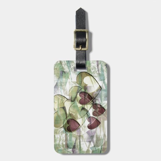 Weiches Grün der Herz-Geschenk-| Gepäckanhänger (Vorderseite vertikal)