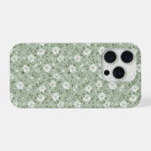 Weiches grünes Blumen-Creme-Blumenmuster iPhone Hülle (Rückseite (Horizontal))