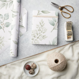 Weiches grünes botanisches Blätter Muster Geschenkpapier