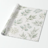 Weiches grünes botanisches Blätter Muster Geschenkpapier (Ungerollt)