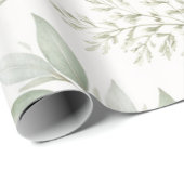 Weiches grünes botanisches Blätter Muster Geschenkpapier (Rolleneckpunkt)
