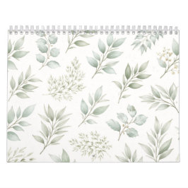 Weiches grünes botanisches Blätter Muster Kalender