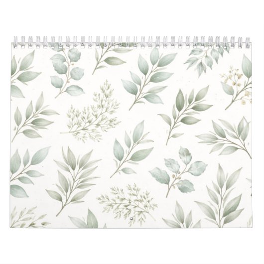 Weiches grünes botanisches Blätter Muster  Kalender (Titelbild)