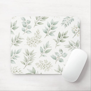 Weiches grünes botanisches Blätter Muster Mousepad