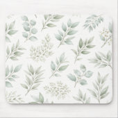 Weiches grünes botanisches Blätter Muster Mousepad (Vorne)