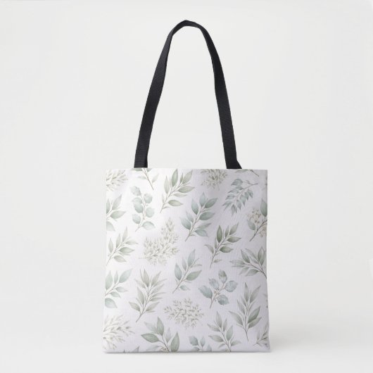 Weiches grünes botanisches Blätter Muster  Tasche (Vorderseite)