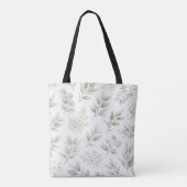Weiches grünes botanisches Blätter Muster  Tasche (Rückseite)